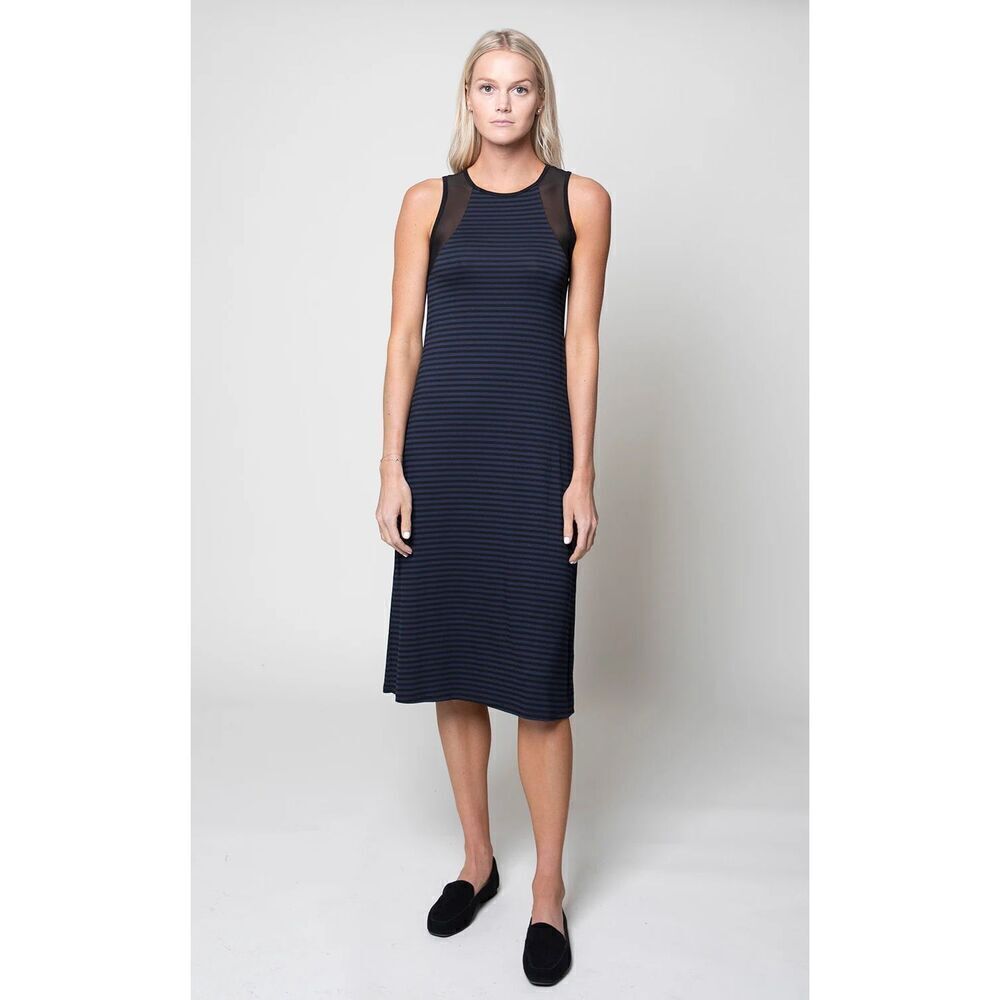 Laila Jayde Mesh Details Stripe Dress Size XS